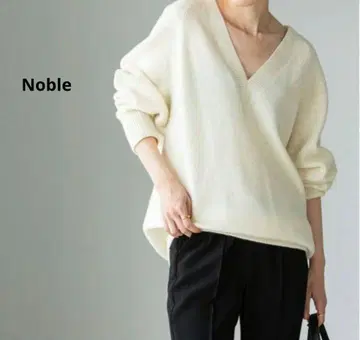 Noble 캐시미어 울 롱 V넥 풀오버