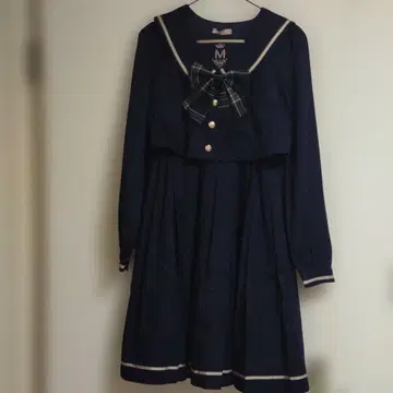 택 포함 미사용 새상품 Amavel 아마벨 세일러 원피스 네이비
