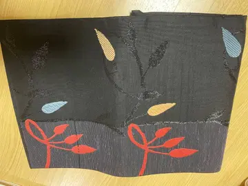 꽃무늬 자수 기모노 액세서리 블랙
