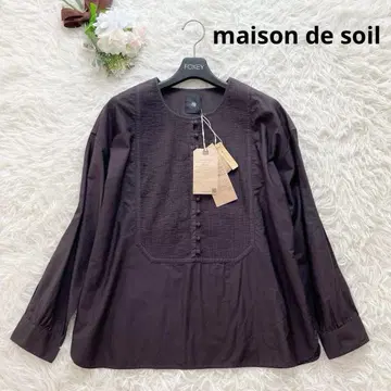 택 포함 새상품 메종드소일 핀턱 블라우스 셔츠 브라운