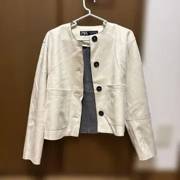 ZARA 노카라 자켓 XS 베이지