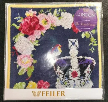 새상품 [ FEILER ] 페이러 로얄 크라운 꽃무늬 손수건 런던 한정판