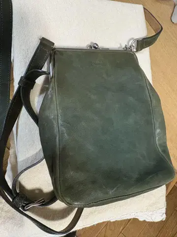 gonten 그린 가죽 숄더백