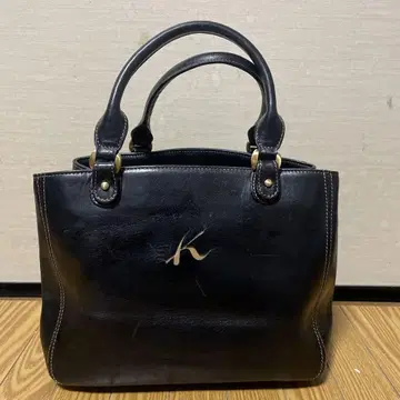 Kitamura 블랙 가죽 토트백