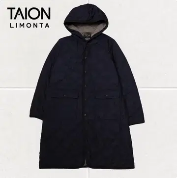 J1590 TAION LIMONTA 퀼팅 다운 코트 네이비