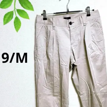 INED 이네드 베이지 팬츠 얇은 소재 치노 팬츠 슬랙스 팬츠 광택 M