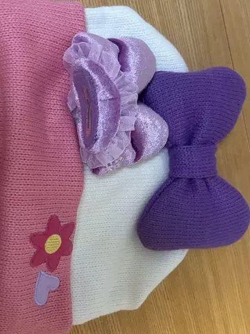디즈니 데이지 니트 모자 머리핀