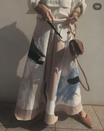 Ameri vintage 플레어 스커트 롱 스커트 2way