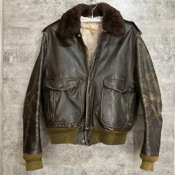 가죽 플라이트 자켓 다크 브라운 빈티지 샷 G-1