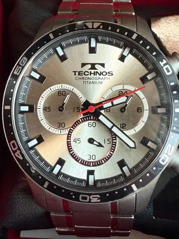TECHNOS 크로노그래프 손목시계 티타늄 한정품