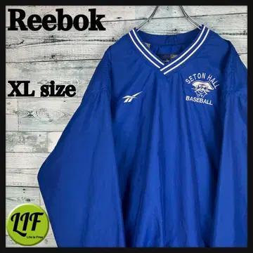 리복 자수 로고 나일론 자켓 풀오버 블루 XL 5782