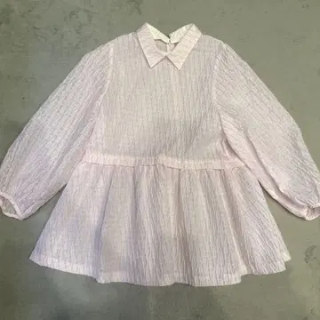 UNITED ARROWS 2way 카라 부착 블라우스 파스텔 핑크