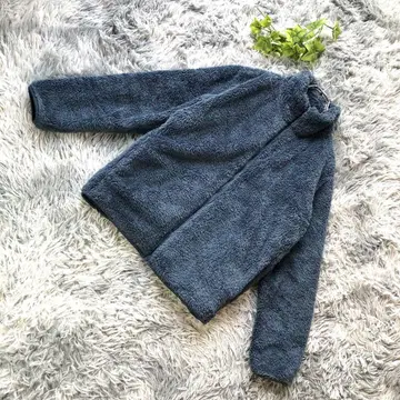 UNIQLO [ XL ] 코발트 블루 스탠드 카라 플리스 털실 자켓