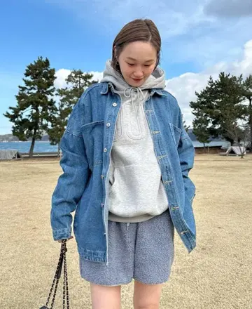 미사용 새상품 nugu 데님 블루 오버 사이즈 자켓