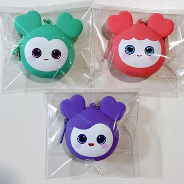 캐릭터형 실리콘 키링 3개 세트