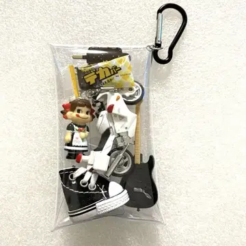 가챠 파우치 토미카 흰색 오토바이 페코짱 화이트 블랙 계열