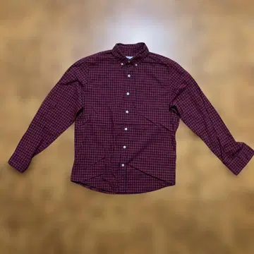 GAP 버튼다운 셔츠 빨간색과 네이비 체크