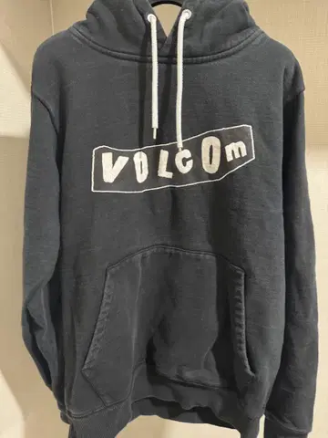 VOLCOM 다크 그레이 후드티 L