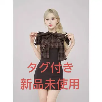 미사용 새상품 택 포함 Darich 레이어드 보타이 니트 미니 원피스