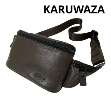 [미사용급] KARUWAZA 천연 가죽 바디백 초코 남성용