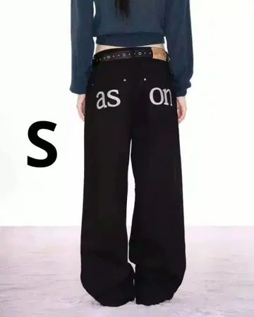 as on ason 블랙 스트레이트 데님 팬츠