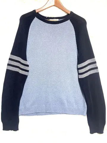 90s 00s J.CREW 코튼 니트 래글런 파랑 네이비 절개