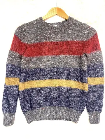 고급 Paul Smith red ear 니트 보더 울 코튼 실크