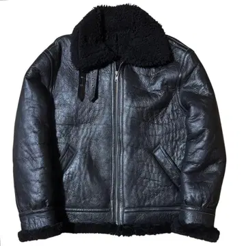 컨디션 최상 TYPE B-3 천연 가죽 봄버 자켓 블랙 리얼 무스탕