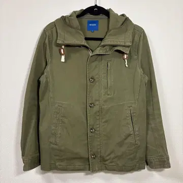 BEAMS 올리브색 밀리터리 후드 부착 자켓