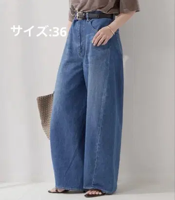 루즈 웨빙 3D 데님 팬츠 36