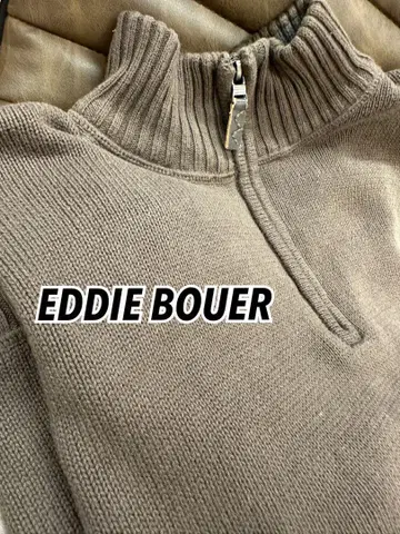 EDDIE BOUER 베이지 하프 지퍼 니트