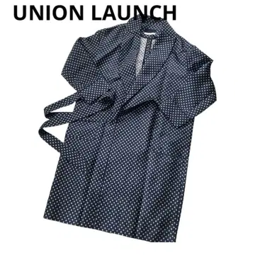 UNION LAUNCH 자켓 스프링 코트 네이비 도트 벨트 포함