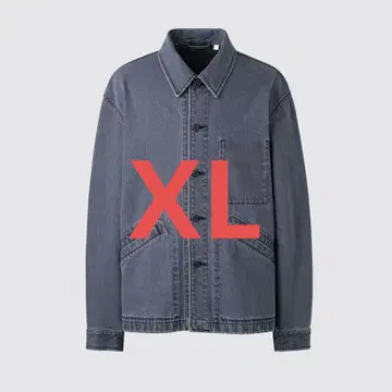 유니클로 U 오버 사이즈 컬러 데님 자켓 그레이 XL UNIQLO