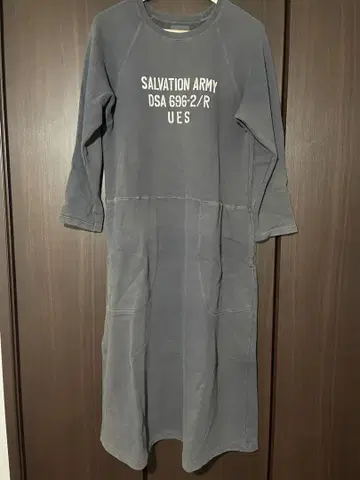 UES 7부 소매 롱 원피스 그레이