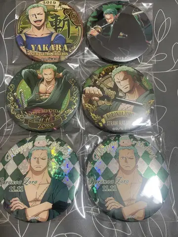 ONEPIECE 로로노아 조로 캔뱃지 6개 묶음 판매