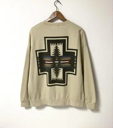 Pendleton 네이티브 무늬 베이지 맨투맨 풀오버