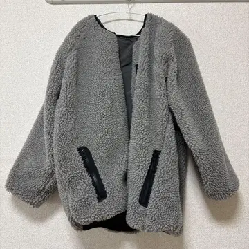 그레이 보아 플리스 자켓