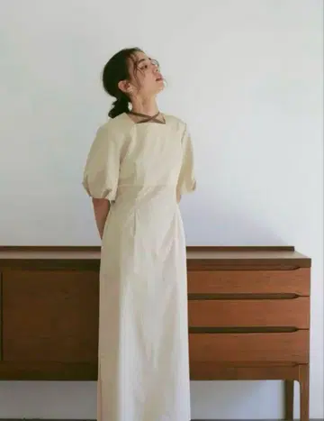 philme cross ribbon onepiece beige