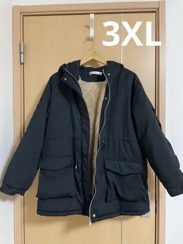 후드 부착 블랙 자켓 3XL