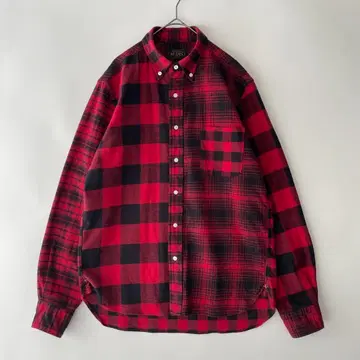 BEAMS PLUS (i) 일본제 S 버팔로 체크 버튼 다운 셔츠