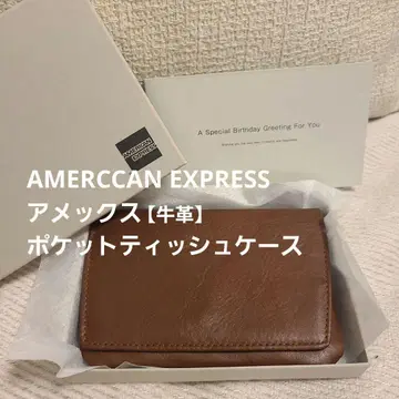 새상품 AMERICAN EXPRESS [소가죽] 아멕 포켓 티슈 케이스