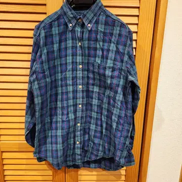 L.L.Bean 플란넬 셔츠 체크 그린 미국제 M