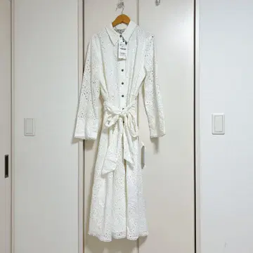 새상품 ZARA 원피스 레이스 셔츠 롱 M 긴팔 화이트