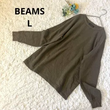 빔즈 긴팔 티셔츠 롱T 남성용 크루넥 카키 L