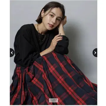 아르페쥬 스토리 메모리 턱 체크 스커트