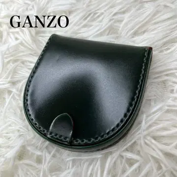 [새상품급] GANZO 말발굽형 코인 케이스 코도반 가죽 그린