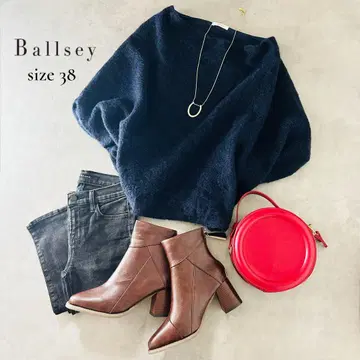 BALLSEY 보르지 케이프풍 울 혼방 상의 네이비 38 M 상당