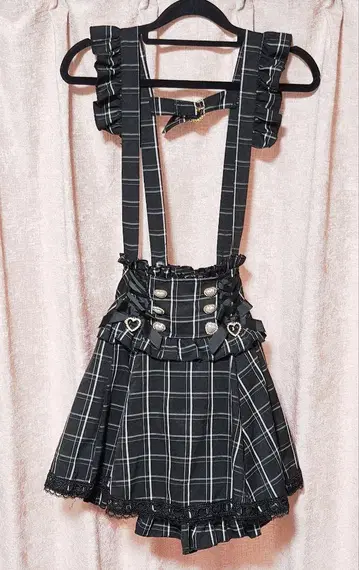 리즈리사 계열 레이스업 서스펜더 치마바지