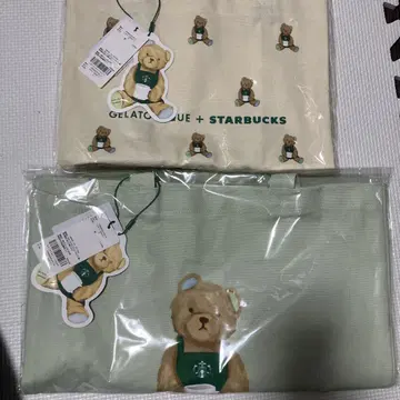 미사용 새상품 2점 GELATOTIQUE + STARBUCKS 토트백