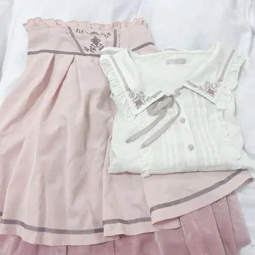 axes femme 점프 스커트 세일러 블라우스 핑크 양산형